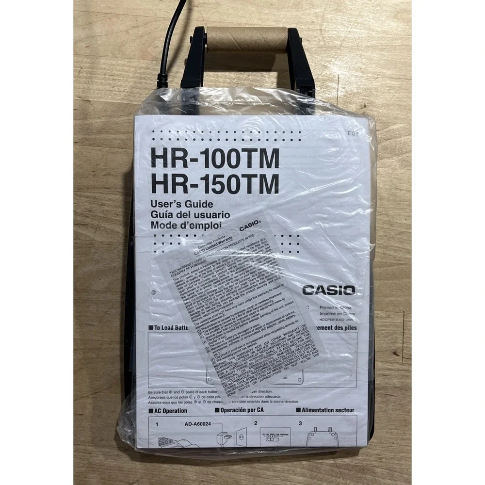 Casio HR-100TM Desktop Printing Calculator Tax Exchange 12 Digits Display Tested